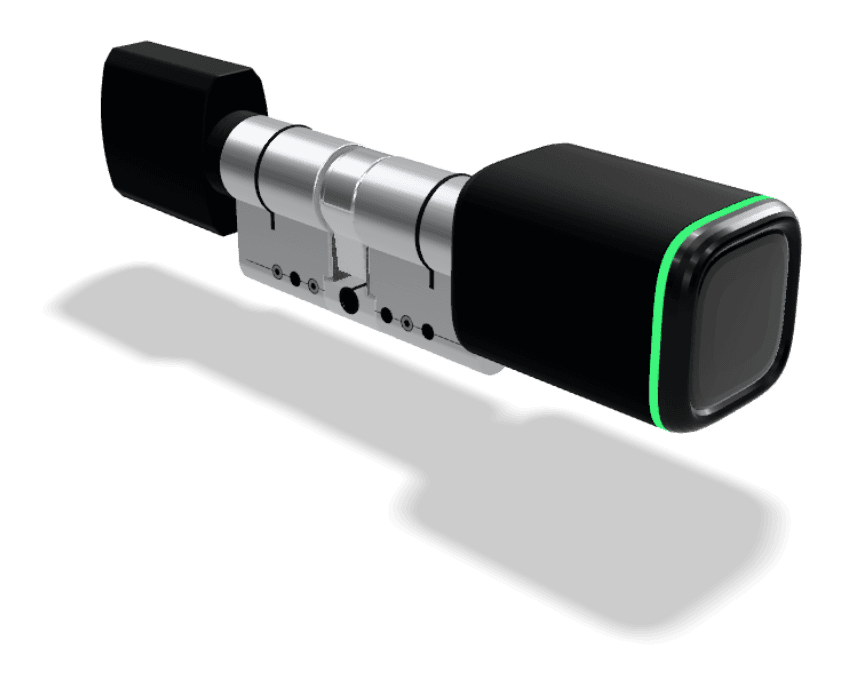 Slim cilinderslot met elektronische buitenknop en led-ring